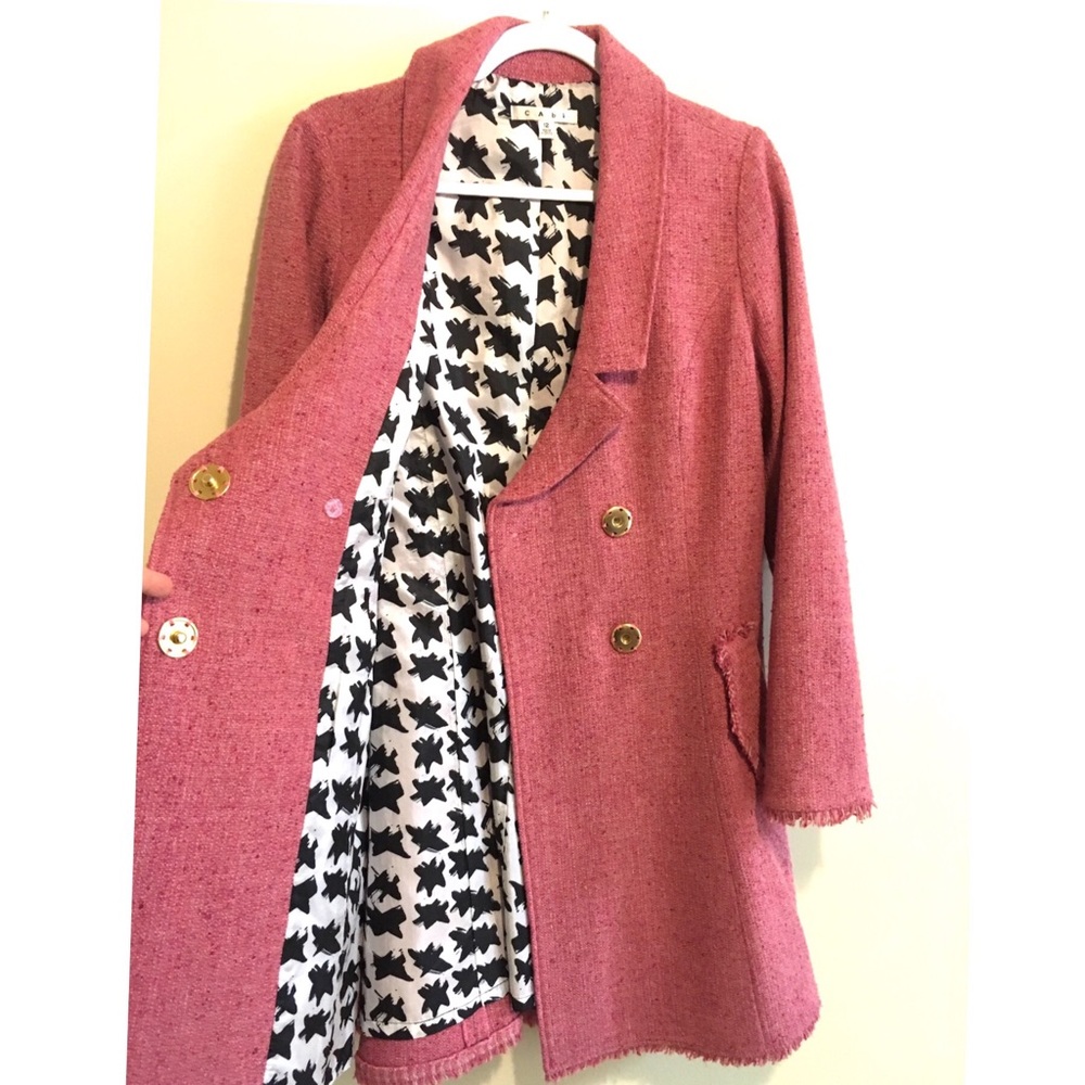 CAbi Madison Avenue tweed pea coat peacoat 12 L - Picture 3 of 8